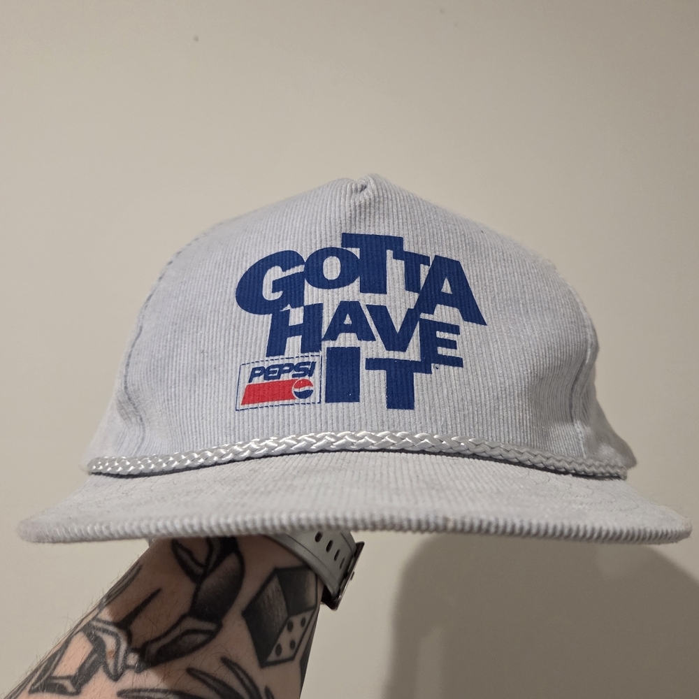 Vintage Full Corduroy Pepsi 'Gotta Have It' Gray Cap